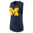 Women's Nike Michigan Wolverines Dri-fit Muscle Tee, Size: Xl, Blue (navy)
