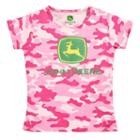 Girls 4-6x John Deere Logo Crewneck Tee, Girl's, Size: 6, Pink