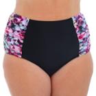 Plus Size Cyn And Luca Floral High-waisted Bikini Bottoms, Women's, Size: 18, Waikiki Floral