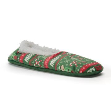 Men's Ugly Christmas Sweater Slippers, Size: 10-13, Green