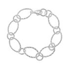 Sterling Silver Twist Oval Bracelet, Women's, Size: 7.5, Grey
