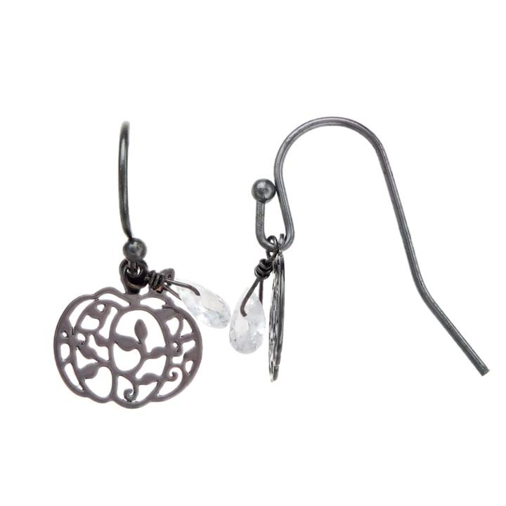 Lc Lauren Conrad Filigree Pumpkin Drop Earrings, Women's, Black