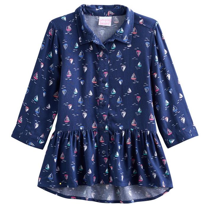Girls 4-10 Jumping Beans&reg; Patterned Tunic Top, Girl's, Size: 6x, Blue
