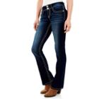 Juniors' Wallflower Curvy Contrast Stitch Bootcut Jeans, Teens, Size: 1, Blue Other