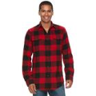 Men's Sonoma Goods For Life&trade; Slim-fit Plaid Flannel Button-down Shirt, Size: Medium, Dark Red