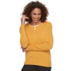 Women's Croft & Barrow Essential Cardigan Sweater, Size: Xxl, Gold