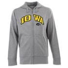 Men's Iowa Hawkeyes Signature Zip Front Fleece Hoodie, Size: Xl, Grey