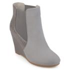 Journee Collection Linae Women's Wedge Ankle Boots, Size: 5.5 Med, Med Grey