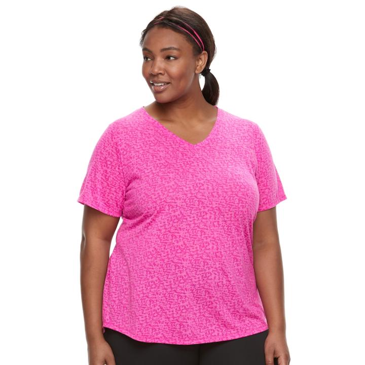 Plus Size Tek Gear&reg; Burnout Tee, Women's, Size: 2xl, Dark Pink
