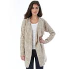 Juniors' Iz Byer California Cable-knit Draped Cardigan, Teens, Size: Xl, Beige Oth