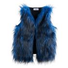 Disney D-signed Descendants 2 Girls 7-16 Blue Faux-fur Vest, Size: Small, Blue Other