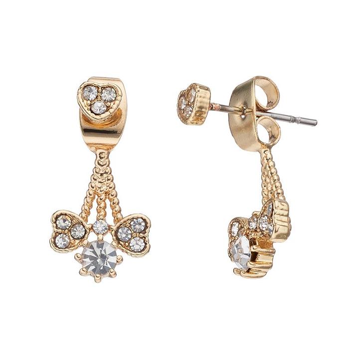 Lc Lauren Conrad Nickel Free Heart Cluster Front Back Earrings, Women's, Gold