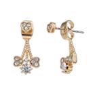 Lc Lauren Conrad Nickel Free Heart Cluster Front Back Earrings, Women's, Gold