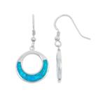 Lab-created Blue Opal Sterling Silver Circle Drop Earrings, Women's