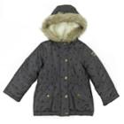 Girls 4-8 Oshkosh B'gosh&reg; Faux-fur Trim Heart Heavyweight Parka Jacket, Size: 6-6x, Silver