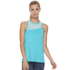 Women's Tek Gear&reg; Asymmetrical Yoke Racerback Tank, Size: Small, Turquoise/blue (turq/aqua)