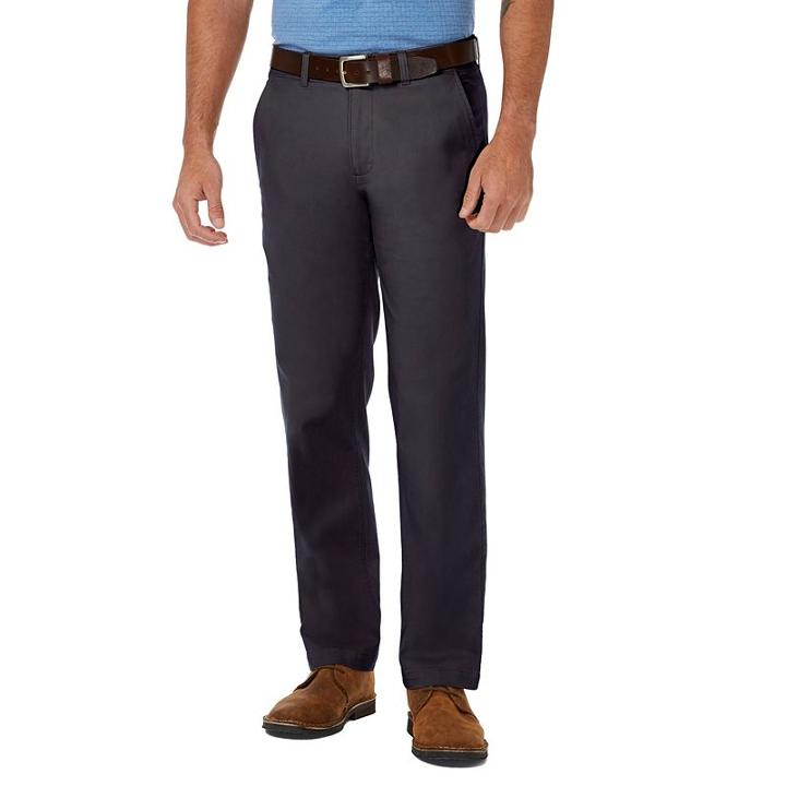 Men's Haggar Coastal Comfort Straight-fit Stretch Flat-front Chino Pants, Size: 38x32, Med Grey