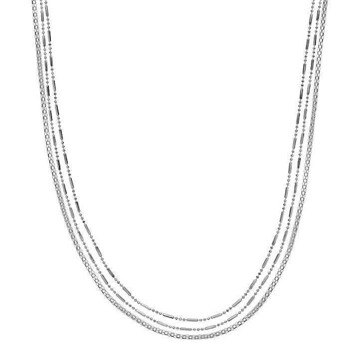 Jennifer Lopez Long Multi Strand Chain Necklace, Women's, Silver