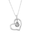 Dayna U Sterling Silver Basketball Charm Heart Pendant Necklace, Women's, Size: 18, Grey