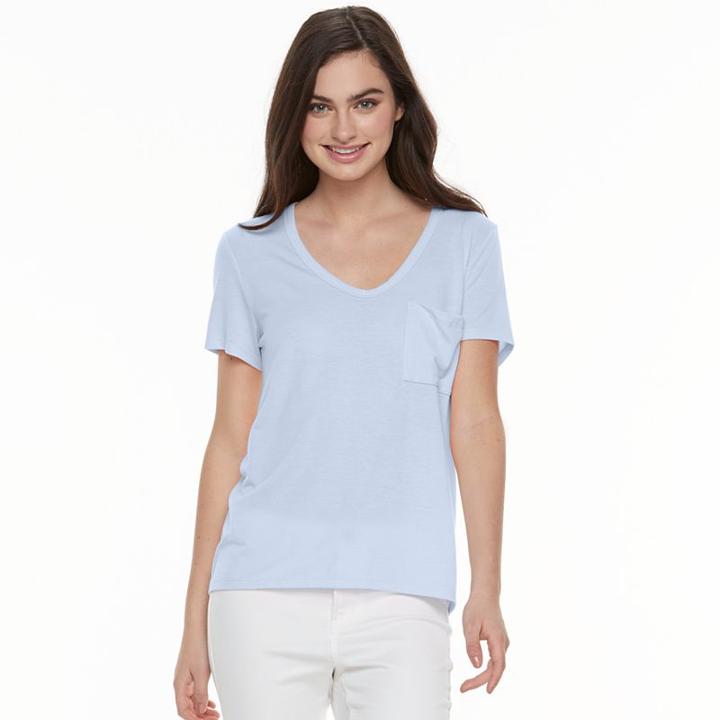 Juniors' So&reg; Voop Neck Tee, Teens, Size: Small, Med Blue