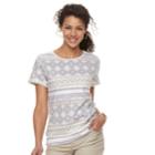 Women's Croft & Barrow&reg; Essential Classic Crewneck Tee, Size: Xxl, Light Grey