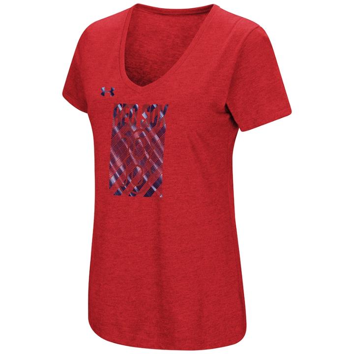 Women's Under Armour Boston Red Sox Heat Gear Streak Tee, Size: Medium, Med Red