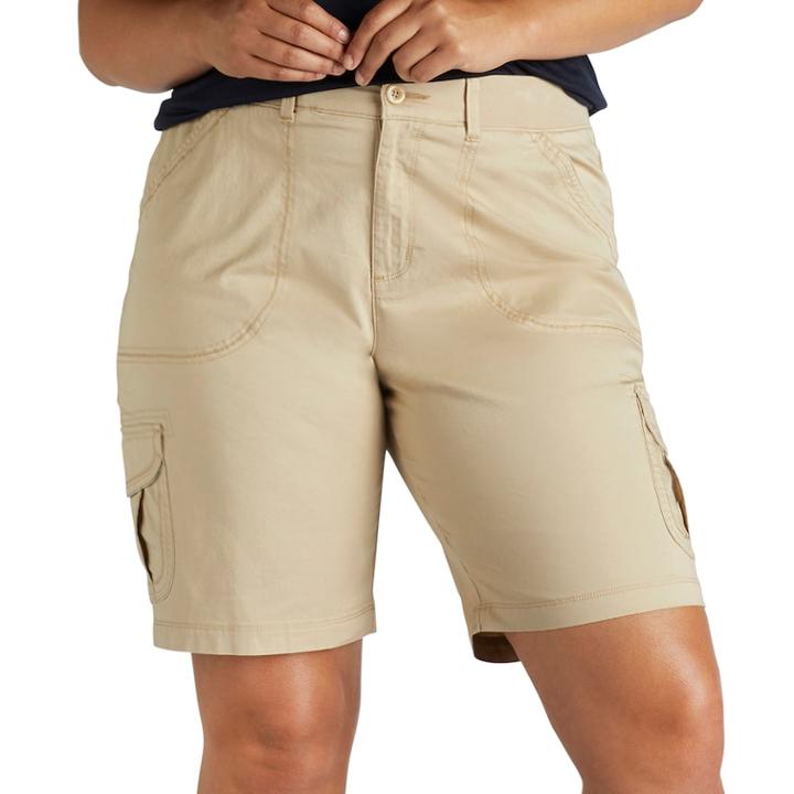 Plus Size Lee Diani Cargo Bermuda Shorts, Women's, Size: 25 - Regular, Med Beige