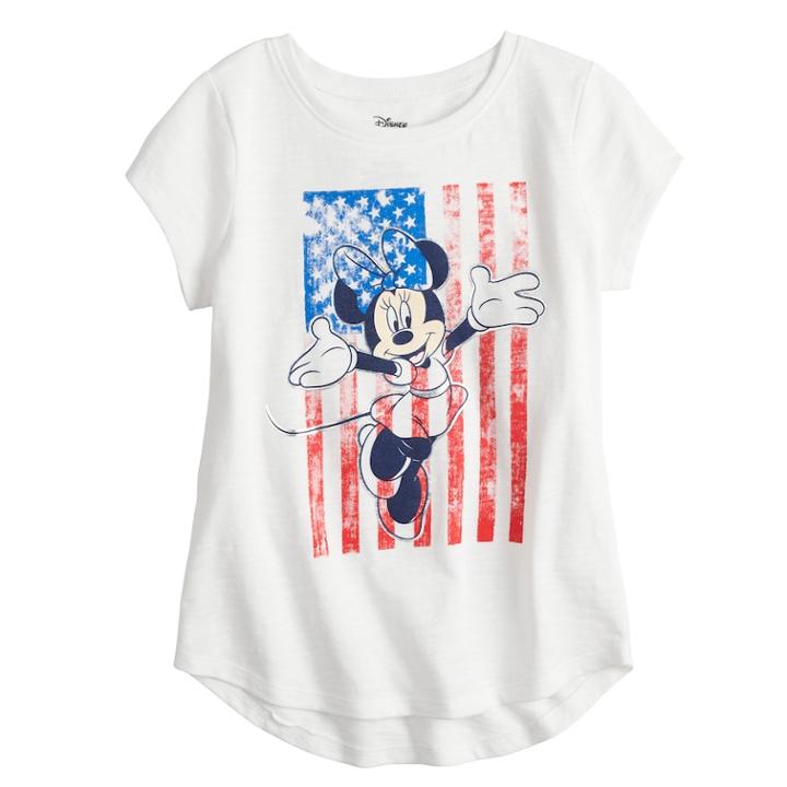 Disney's Minnie Mouse Girls 4-10 Americana Tee By Jumping Beans&reg;, Size: 8, White