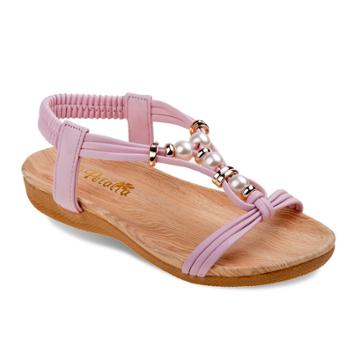 Petalia Beaded Girls' Sandals, Size: 3, Pink