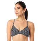 Women's Speedo Striped Strappy Bikini Top, Size: Small, Black White