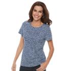 Women's Croft & Barrow&reg; Essential Crewneck Tee, Size: Small, Dark Blue