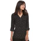 Women's Apt. 9&reg; Georgette Zipper Accent Top, Size: Xxl, Oxford