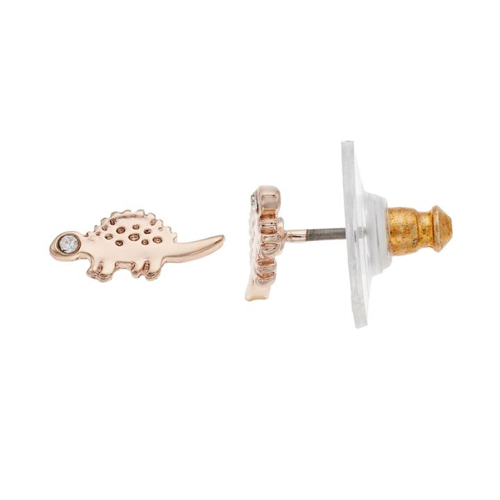 Lc Lauren Conrad Dinosaur Nickel Free Stud Earrings, Women's, Pink