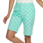 Women's Caribbean Joe Print Skimmer Shorts, Size: 14, Turquoise/blue (turq/aqua)