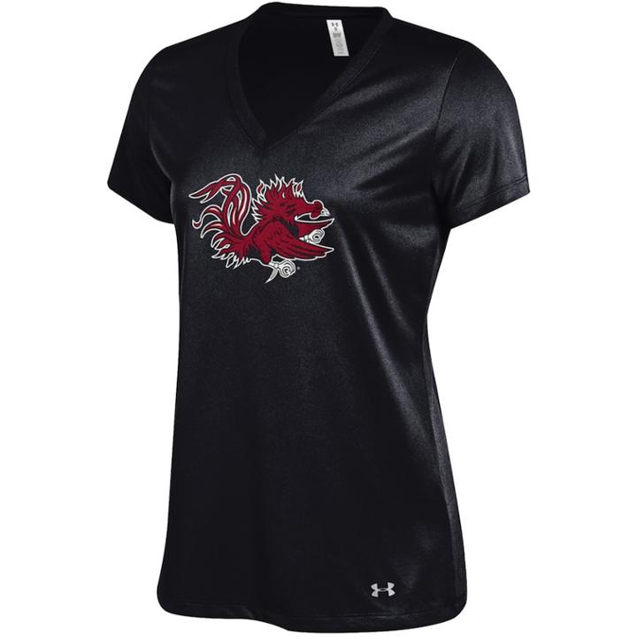 Women's Under Armour South Carolina Gamecocks Tech V-neck Tee, Size: Xl, Black