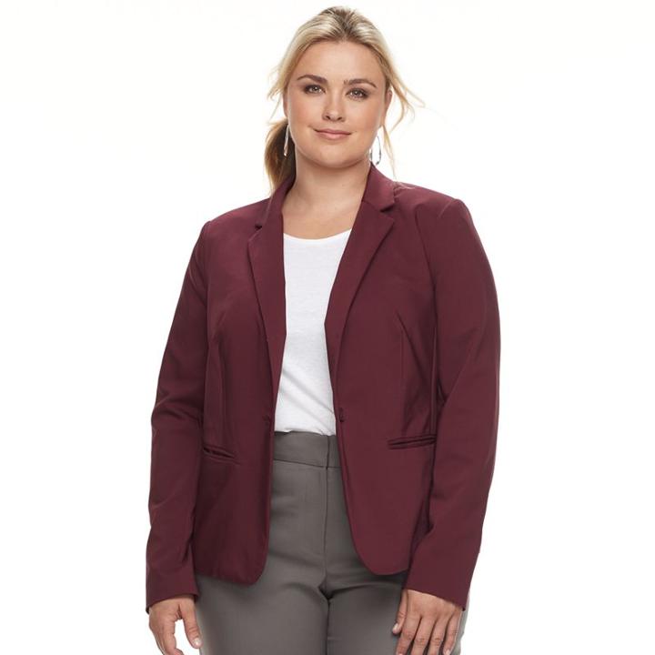 Plus Size Apt. 9&reg; Torie Solid Blazer, Women's, Size: 24 W, Red