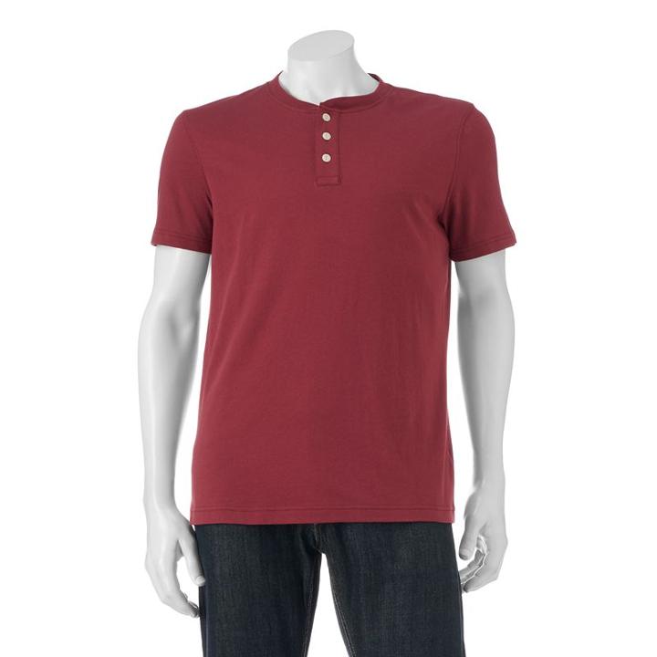 Men's Sonoma Goods For Life&trade; Everyday Henley, Size: Large, Red