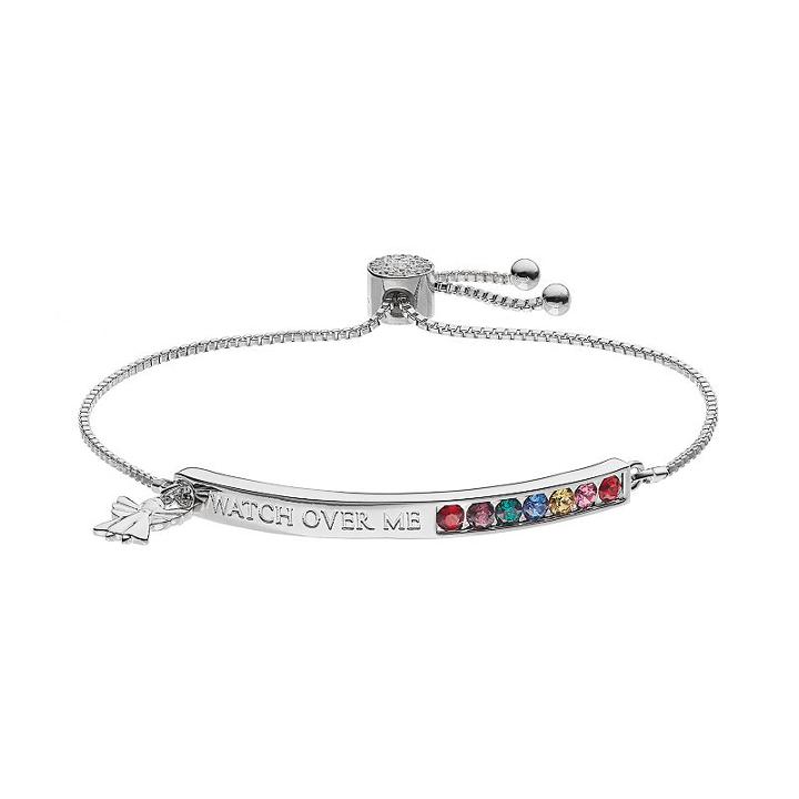 Brilliance Watch Over Me Angel Lariat Bracelet With Swarovski Crystals, Women's, Size: 7, Multicolor