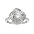 Primrose Sterling Silver Cubic Zirconia Love Knot Ring, Women's, Size: 9, White