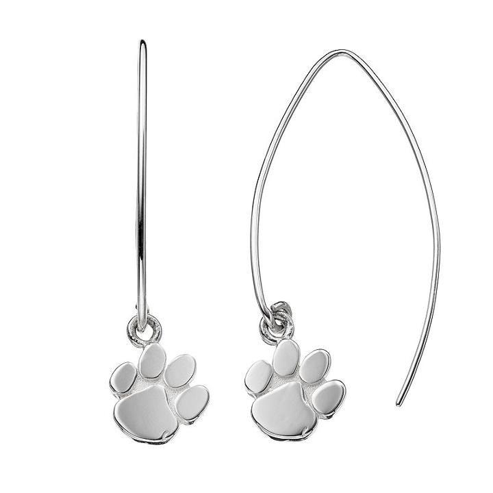 Dayna U Clemson Tigers Sterling Silver Hook Earrings, Women's, Grey