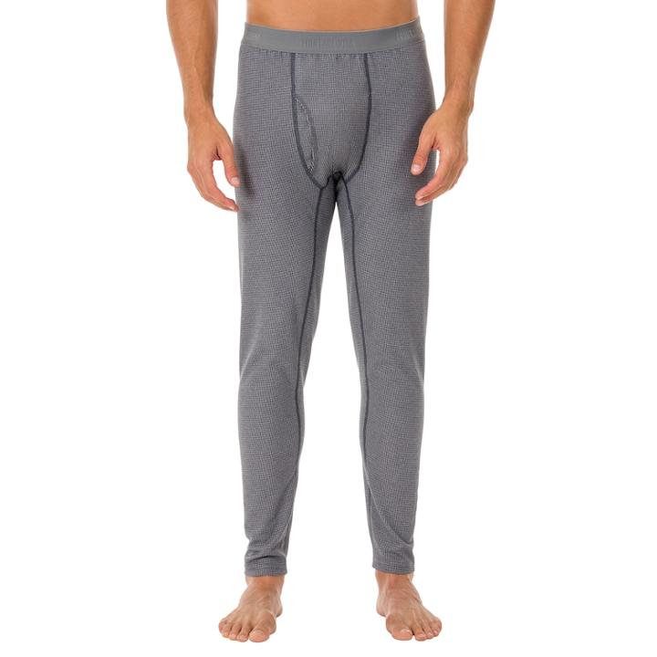 Men's Fruit Of The Loom Signature Grid Tech L3 Thermal Base Layer Pants, Size: Xl, Grey (charcoal)