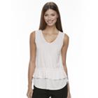 Women's Apt. 9&reg; Ruffle V-neck Top, Size: Xxl, Brt Pink