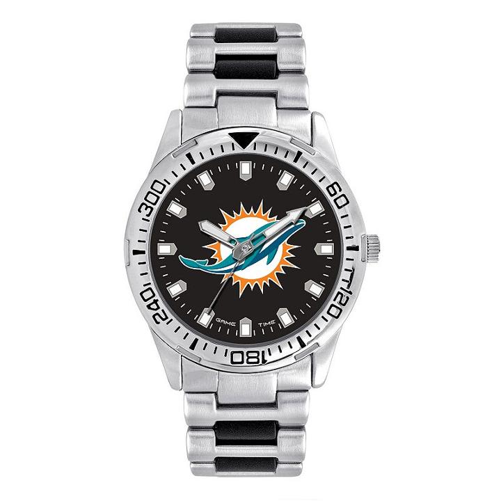 Men's Game Time Miami Dolphins Heavy Hitter Watch, Silver