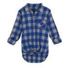 Juniors' Boise State Broncos Spirit Week Tie-front Flannel Shirt, Teens, Size: Large, Blue