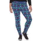 Juniors' Plus Size It's Our Time Print Holiday Leggings, Teens, Size: 2xl, Med Blue