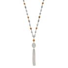 Long Beaded Tassel Y Necklace, Women's, Multicolor