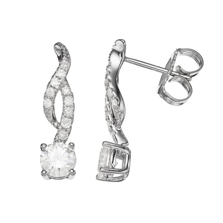 Forever Classic 7/8 Carat T.w. Lab-created Moissanite Infinity Drop Earrings, Women's, White
