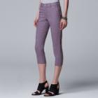 Women's Simply Vera Vera Wang Jacquard Twill Capris, Size: 12, Med Purple
