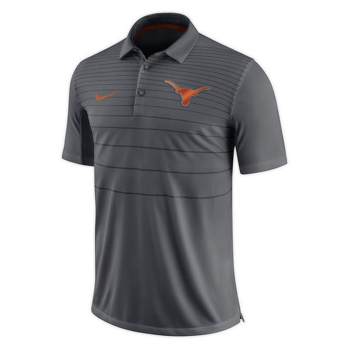 Men's Nike Texas Longhorns Striped Sideline Polo, Size: Xxl, Dark Grey