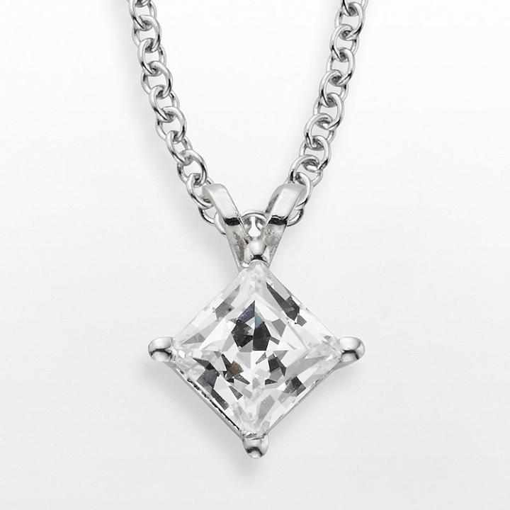 14k White Gold 1-ct. T.w. Igl Certified Diamond Solitaire Pendant, Women's, Size: 18